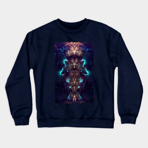 Crystal Magma- Visionary Fractal Manipulation - Manafold Art Crewneck Sweatshirt by Manafold